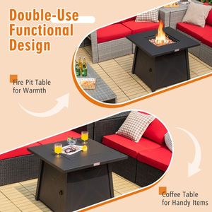 30-Inch Square Propane Gas Fire <b>Table</b> with Waterproof <b>Cover</b> for Outdoor Use - Product Image 4
