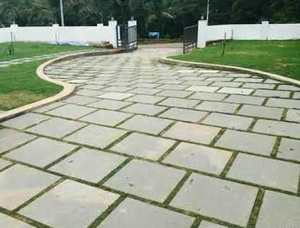 Carrelage en grès pour extérieur, pavé traditionnel, design circulaire vieilli - Product Image 3