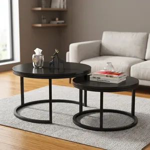 Mesa de Centro Extensible de Acero Inoxidable Dorado Contemporáneo con Tapa de Mármol, Muebles Minimalistas de Lujo para Sala de Estar - Product Image 3