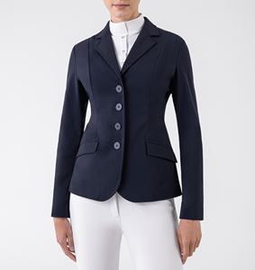 Veste d'équitation occidentale pour femme, en nylon et élasthanne léger, coupe classique, sur mesure, de haute qualité, bleu marine, avec boutons - Product Image 1