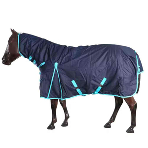 Couverture pour cheval en coton respirant et imperméable, broderie personnalisée, qualité supérieure, personnalisable, toutes saisons, utilisation en extérieur - Product Image 1