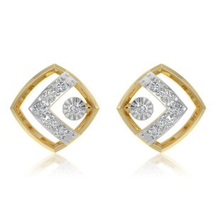 Pendientes de Oro Amarillo con Diamantes Cultivados en Laboratorio, Diseño Geométrico de Cometa - Product Image 3