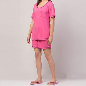 Conjunto de Dos Piezas de Verano para Mujer de Alta Calidad, Camiseta de Manga Corta y Pantalones Cortos con Logotipo Personalizado, Transpirable y Estampado - Product Image 3