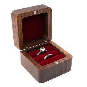 Emballage vide en bois pour bijoux Boîte de luxe granuleuse pour bijoux et bagues en diamant - Product Image 6