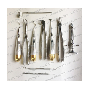 Kit professionnel de 10 instruments d'extraction dentaire en acier inoxydable : forceps, miroirs et élévateurs - Product Image 5