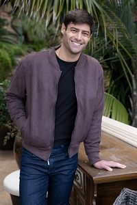 Men's Faux Suede Bomber <b>Jacket</b> with Warm <b>Light</b> Inner Padding - Product Image 3