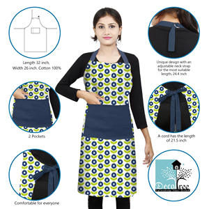 Premium 100% Pure Cotton Printed Kitchen Cooking Baking <b>Chef</b> <b>Apron</b> Washable Disposable Eco-Friendly High Quality Restaurant Use - Product Image 5