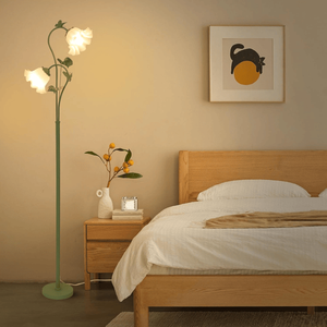 Lampada da Terra Vintage Verde con 2 LED da 5W, Paralume in Acrilico, Base E10, per Soggiorno, Uso Interno, con Interruttore a Pedale - Product Image 3