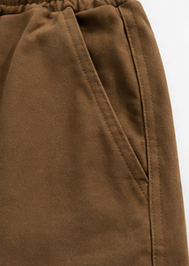 Shorts cargo marron pour homme, taille mi-haute, cordon de serrage, toile de coton, style décontracté, longueur bermuda, poches - Product Image 4