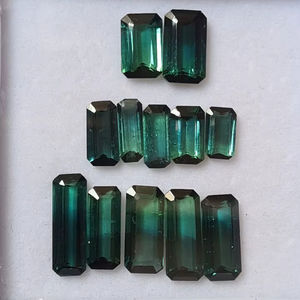 Turmalina Indigolita de Color Bio Natural, Gema Facetada en Forma Octogonal de 16 Quilates Certificada, de 6x5 a 13x4.1 para la Fabricación de Joyas - Product Image 1