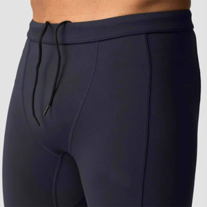 Men's Compression <b>Leggings</b> Crossover Waistband Tummy Control Seamless Design Solid <b>Pattern</b> Anti-UV Quick Dry for Enhanced - Product Image 5