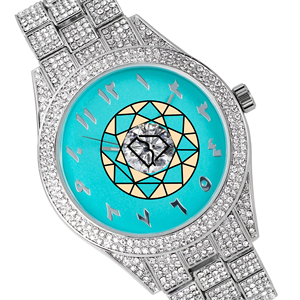 Reloj de Hombre Personalizado con Diamantes de Imitación Moissanite, Esfera con Números Romanos, Movimiento de Cuarzo, Correa de Acero Inoxidable - Product Image 3