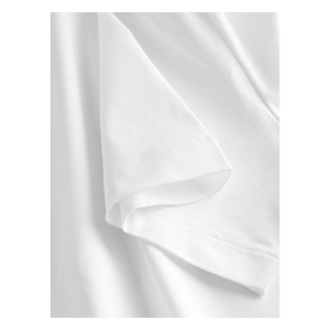 Men's <b>Plain</b> <b>White</b> O-Neck Short Sleeve Cotton T-Shirt Regular Fit Casual Jersey Knit Solid Color - Product Image 5