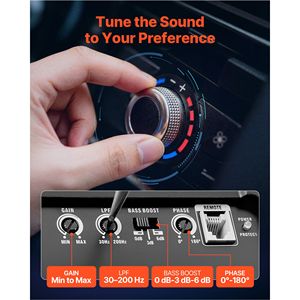 Pacchetto Amplificatore per Subwoofer Auto da 12 Pollici, 490W RMS, con Cassa Caricata e Amplificatore Separato 12V DC - Product Image 5