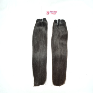 Extensiones de Cabello Humano Indio Remy Liso de Una Sola Capa con Puntas de Corte Recto de Precisión, Doble Trama a Máquina, Densidad Completa, Natural - Product Image 2