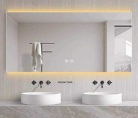 Miroir de salle de bain rectangulaire en verre LED Daystar Trade, à fixation murale, avec interrupteur tactile, design moderne minimaliste, rétroéclairé