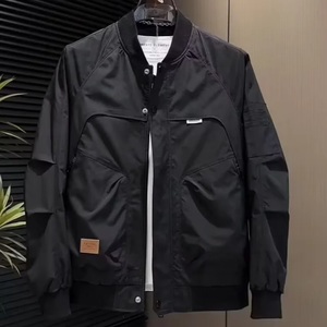 High Quality Spring and Autumn Workwear <b>Stand</b> Collar Jacket Men's Loose fit jacket for men custom logo - Product Image 3
