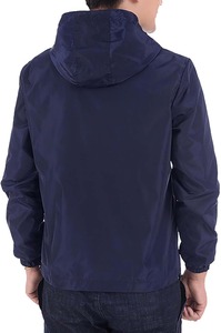 Wholesale Premium Quality Men's Winter Windbreaker <b>Jackets</b> Canvas Stand Collar <b>Waterproof</b> Windproof Hooded Front Plain Dyed - Product Image 3