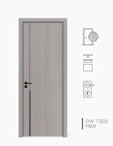 Porte intérieure moderne Dewoo en WPC, surface finie, étanche, ouverture manuelle pour chambre, villa, appartement, hôtel - Product Image 2