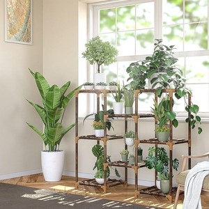 Mango Wood Multi-Tiered <b>Plant</b> Stand 5-Level Vertical Shelf Wholesale - Product Image 3