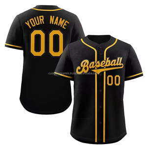 Camisetas de Béisbol/Sóftbol Personalizadas 100% Poliéster para Adultos, Transpirables, con Nombre del Equipo, Logotipo y Número, Tallas Grandes, Antibacterianas, de Secado Rápido - Product Image 1