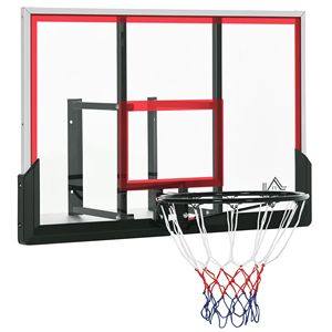 Kit Canestro da Basket a Parete 43'' x 30'' con Tabellone Antiurto, Supporto Resistente e Cerchio e Rete per Tutte le Condizioni Atmosferiche - Product Image 1