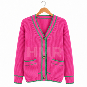 Cárdigan Largo Sólido de Alta Calidad HMR, Suéter de Punto con Botones al Frente, Elegante y Casual para Invierno - Product Image 5