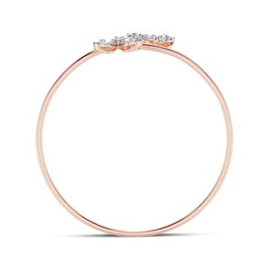 Rose Gold Plated Diamond Flower <b>Bangle</b> <b>Bracelet</b> Women's Romantic Everyday Wear Claw Setting Round Brilliant Cut - Product Image 1