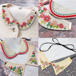 Hermoso collar desmontable de accesorio Robin bordado hecho a mano para prendas - Product Image 6