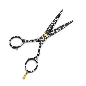 Tijeras de Entresacar con Estampado de Leopardo, Acero Inoxidable 440C, 28 Dientes, Mango Largo, Punta Redonda, para Diestros, Uso en Salón de Belleza - Product Image 3