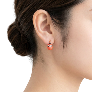 Handmade in Japan Butterfly Fan Daruma <b>Earrings</b> 3-Pair Assorted Set with Titanium <b>Posts</b> - Product Image 4