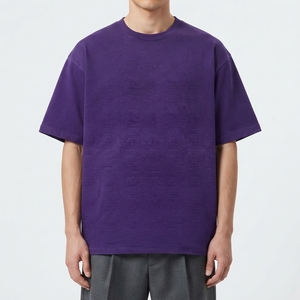 Purple <b>Plain</b> Cotton <b>Tshirt</b> For Men Personalized Logo Clothing Bulk Custom Garment Factory Supply OEM ODM Service - Product Image 2
