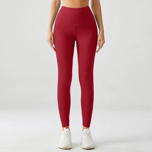 กางเกงเลกกิ้งขายาวสีชมพูเอวสูงสำหรับผู้หญิง - Product Image 6