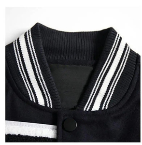 Design Your Own <b>Sheepskin</b> Leather Sleeve Men's Baseball Bomber Varsity Coats Customize Stand Collar College Varsity <b>Jacket</b> Men - Product Image 5