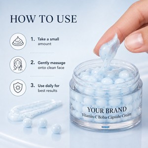 Crème en capsules Boba, hydratant pour le visage biologique en gros, soins de la peau, OEM, ODM, étiquette privée personnalisée - Product Image 5