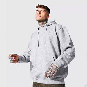 Sweat à capuche de sport respirant de qualité supérieure pour homme, design unique, couleur unie, style à panneaux personnalisés, en coton, coupe oversize - Product Image 5