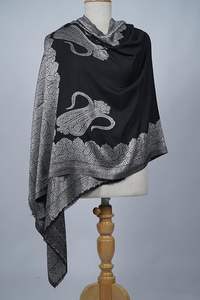 ผ้าคลุมไหล่แคชเมียร์เนื้อละเอียด ระบายอากาศได้ดี สีน้ำตาลอมเทา ลายเพสลีย์ สำหรับผู้หญิง ให้ลุคหรูหรา เงางาม - Product Image 6