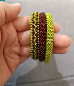 Brazalete de Cuerda de Ganchillo con Cuentas de Vidrio en Espiral Estilo Americano, Brazalete de Nepal Tejido a Mano, Accesorios de Joyería para Mujer - Product Image 5