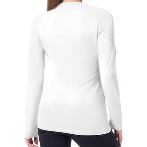 Camiseta de Manga Larga Blanca para Mujer, Corte Ajustado, Cuello Redondo, Suave y Elástica, Ropa Deportiva Informal, Directo de Fábrica - Product Image 6