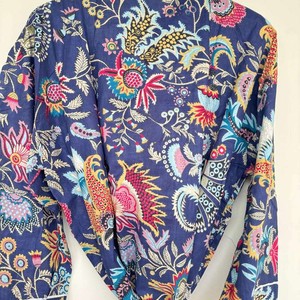 Kimono de Algodón para Mujer, Bata de Verano Abierta por Delante, Ropa de Dormir, Vestido de Playa, Kimono Tailandés - Product Image 4