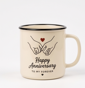 Special Love Quote <b>Iron</b> Enamelware Cup Happy Anniversary Design Light Metal Coffee Drinkware Trade Supply Distribution Network - Product Image 3