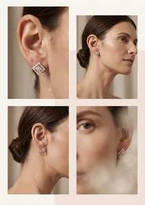 Pendientes de Diamantes Cultivados en Laboratorio Color Oro Rosa para Mujer, Corte Brillante Redondo, Estilo Pavé, Joyería Moderna para Compromiso y Boda - Product Image 4