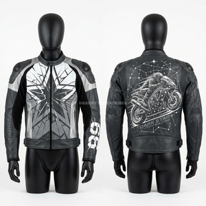 Chaqueta de Motocicleta de Cuero para Viajes de Larga Distancia, con Múltiples Bolsillos, Resistente a la Intemperie, para Motociclistas de Aventura, Personalizable - Product Image 3