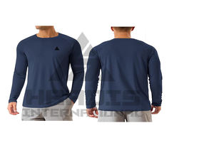 Camisetas de manga larga para hombre de color sólido, de poliéster puro, con logo personalizado. - Product Image 6