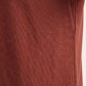 Polo en piqué 100% coton rouge rouille à manches courtes pour homme, décontracté, respirant, coupe classique, design tricoté uni - Product Image 5