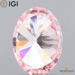 Diamant de laboratoire cultivé CVD de couleur rose vif fantaisie, clarté VS1, taille ovale, 3,50 carats, idéal pour une bague de fiançailles, certifié IGI - Product Image 4