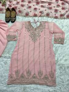 ชุดสัลวาร์ คามีซสำเร็จรูปสำหรับเทศกาลอีด รอมฎอน ปรับแต่งได้ ชุดปากีสถานแบบดั้งเดิม กางเกงทรงดอติ ชุดอินเดียแบบดั้งเดิมสำหรับผู้หญิงสำหรับงานปาร์ตี้ - Product Image 2