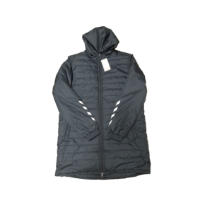 Hooded Puffer <b>Jacket</b> <b>Men</b> Winter Casual <b>Long</b> Sleeve Zipper Front Windproof Solid Color Polyester Wadding Thick Coat - Product Image 6