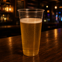 Vaso de Plástico PP (Polipropileno) Esmerilado, Delgado y Alto, de 8 gr, 18 oz y 22 oz, 92 mm