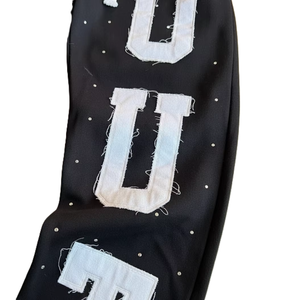 Pantalon de survêtement streetwear personnalisé 500 g/m² effet vieilli brodé avec patchs et strass, été/hiver, pour tout-petits et adultes, coupe ample unisexe - Product Image 5